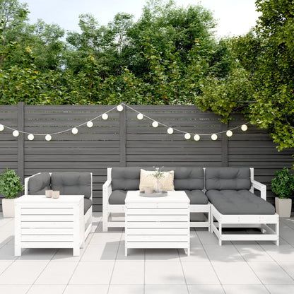 7-delige Loungeset massief grenenhout wit