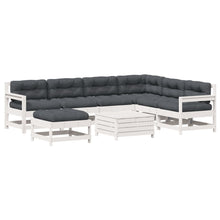 8-Delige Loungeset Met Kussens Massief Grenenhout Wit Wit grenenhout
