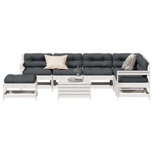 8-Delige Loungeset Met Kussens Massief Grenenhout Wit Wit grenenhout