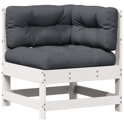 8-Delige Loungeset Met Kussens Massief Grenenhout Wit Wit grenenhout