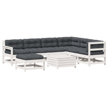 8-Delige Loungeset Met Kussens Massief Grenenhout Wit