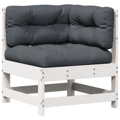 8-Delige Loungeset Met Kussens Massief Grenenhout Wit