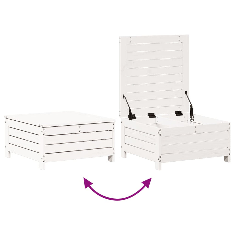7-delige Loungeset massief grenenhout wit