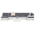 8-piece Lounge Set Solid Pine Wood White