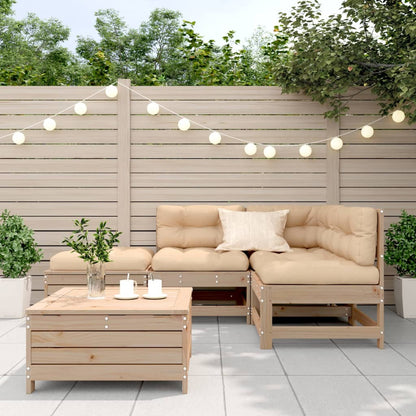 5-Delige Loungeset Met Kussens Massief Grenenhout