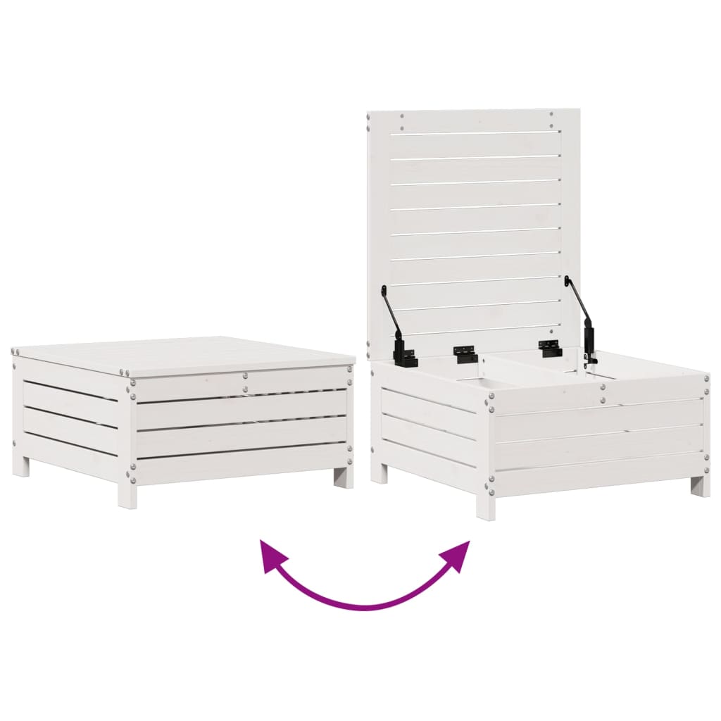 5-Delige Loungeset Met Kussens Massief Grenenhout Wit Wit grenenhout