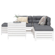 6-Piece Lounge Set Solid Pine Wood White