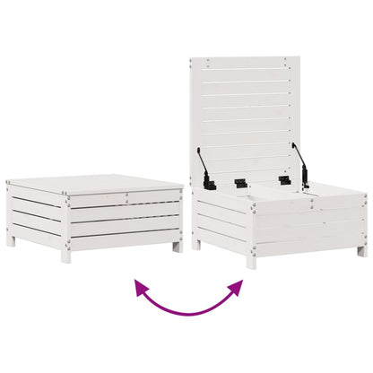 5-Delige Loungeset Met Kussens Massief Grenenhout Wit Wit grenenhout