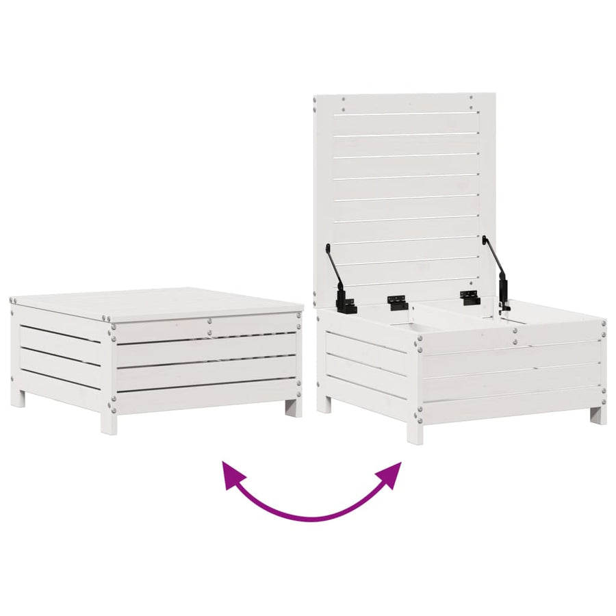 5-Delige Loungeset Met Kussens Massief Grenenhout Wit Wit grenenhout