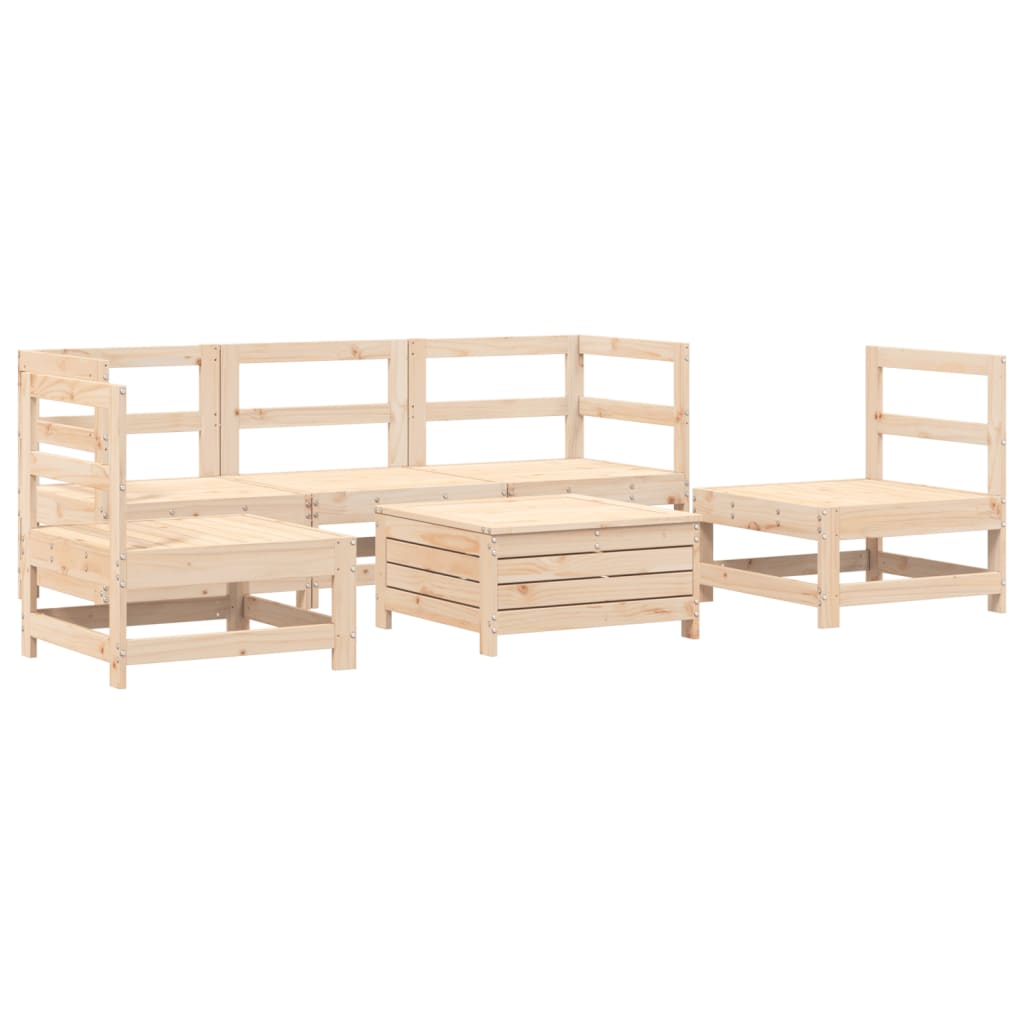 6-delige Loungeset massief grenenhout