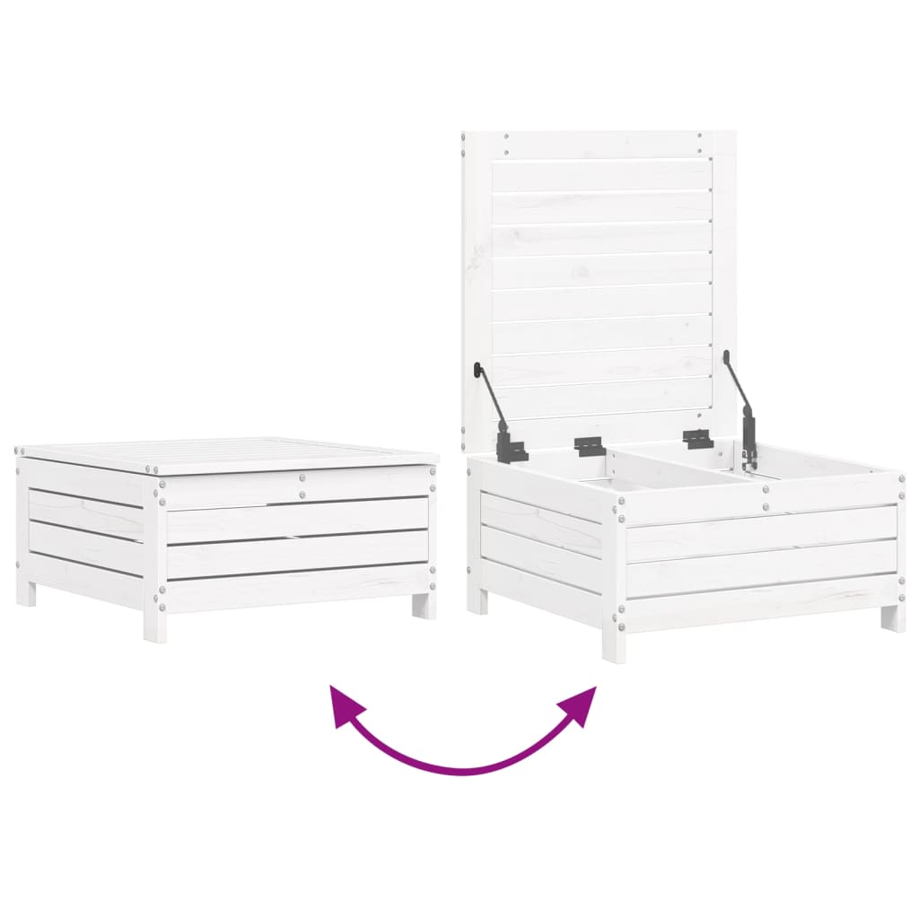 6-delige Loungeset massief grenenhout wit