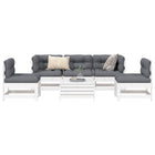 Loungeset 6-delig massief grenenhout wit