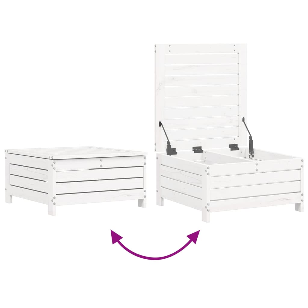 6-delige Loungeset massief grenenhout wit