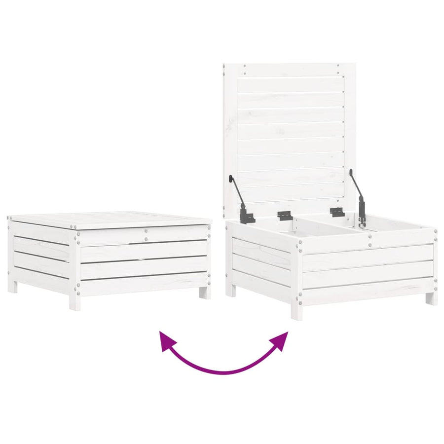 6-delige Loungeset massief grenenhout wit