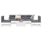 6-Piece Lounge Set Solid Pine Wood White