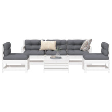 6-delige Loungeset massief grenenhout wit