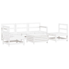6-delige Loungeset massief grenenhout wit