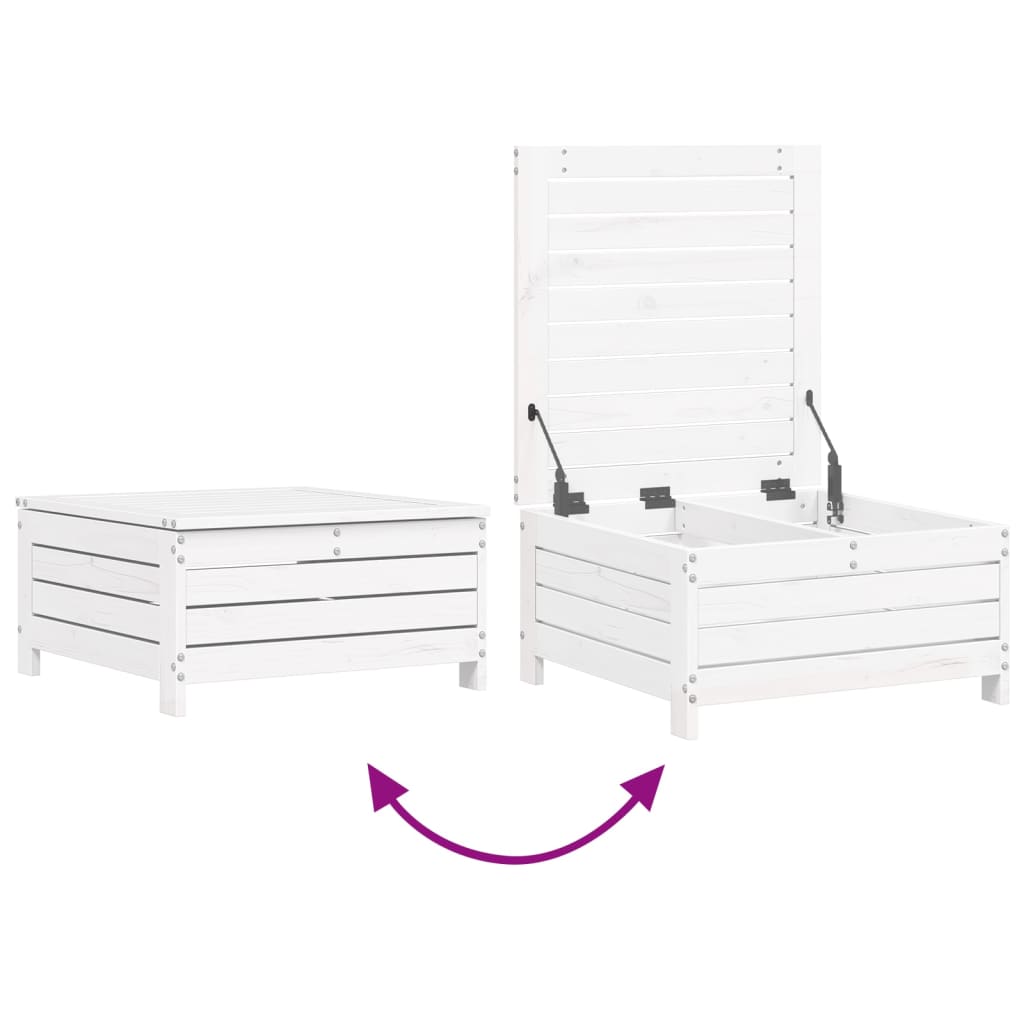 6-delige Loungeset massief grenenhout wit