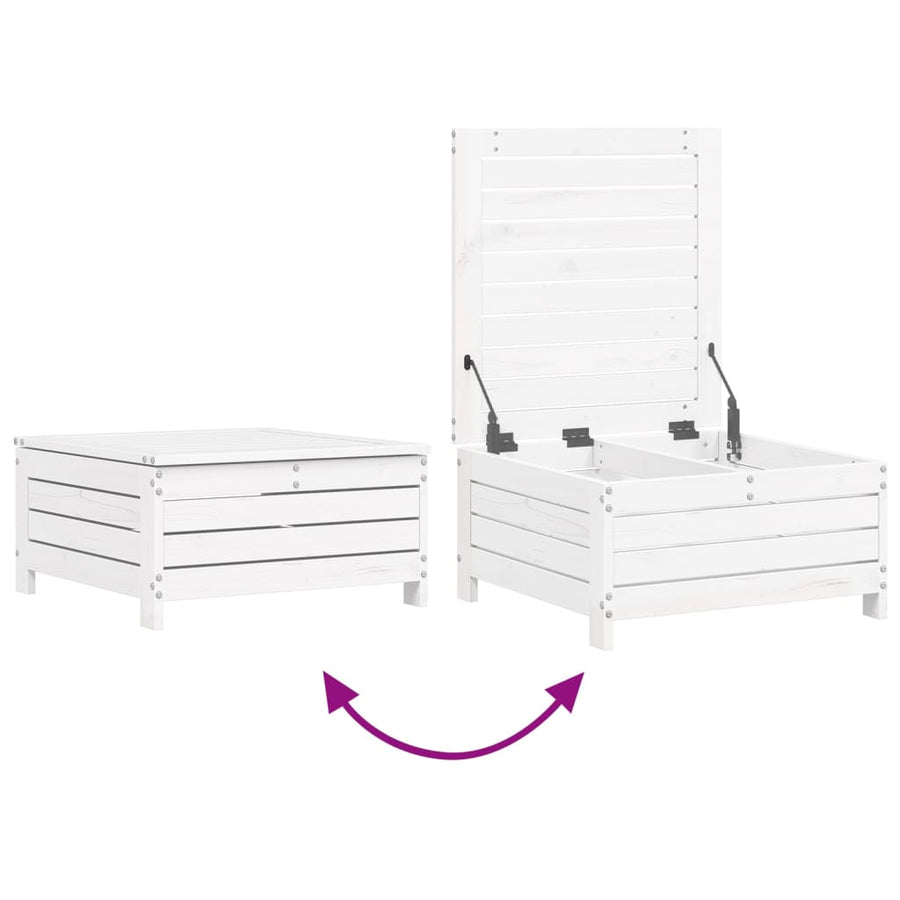 6-delige Loungeset massief grenenhout wit