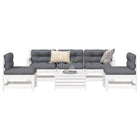 Loungeset 6-delig massief grenenhout wit