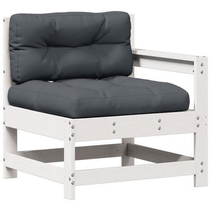 6-Delige Loungeset Met Kussens Massief Grenenhout Wit