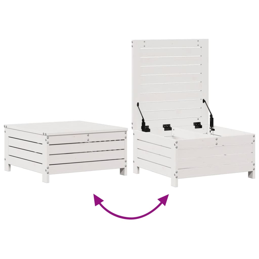 6-Delige Loungeset Met Kussens Massief Grenenhout Wit