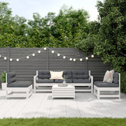 Loungeset 6-delig massief grenenhout wit