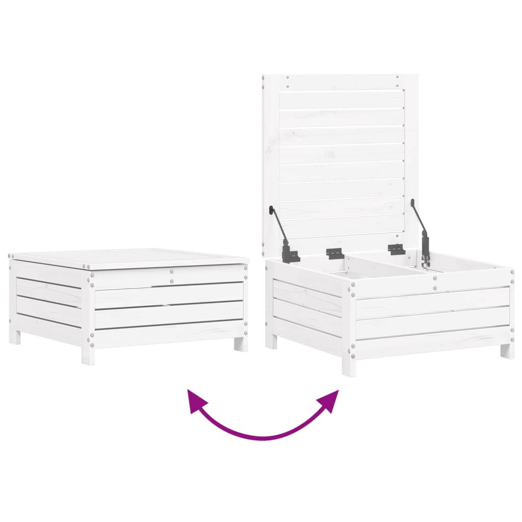 6-delige Loungeset massief grenenhout wit