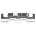 6-Piece Lounge Set Solid Pine Wood White