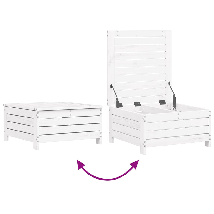 6-delige Loungeset massief grenenhout wit