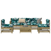 Loungeset 6-delig geïmpregneerd grenenhout