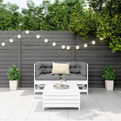 3-delige Loungeset massief grenenhout wit
