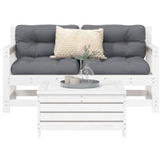 Loungeset 3-delig massief grenenhout wit