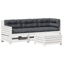 4-delige Loungeset met kussens massief grenenhout