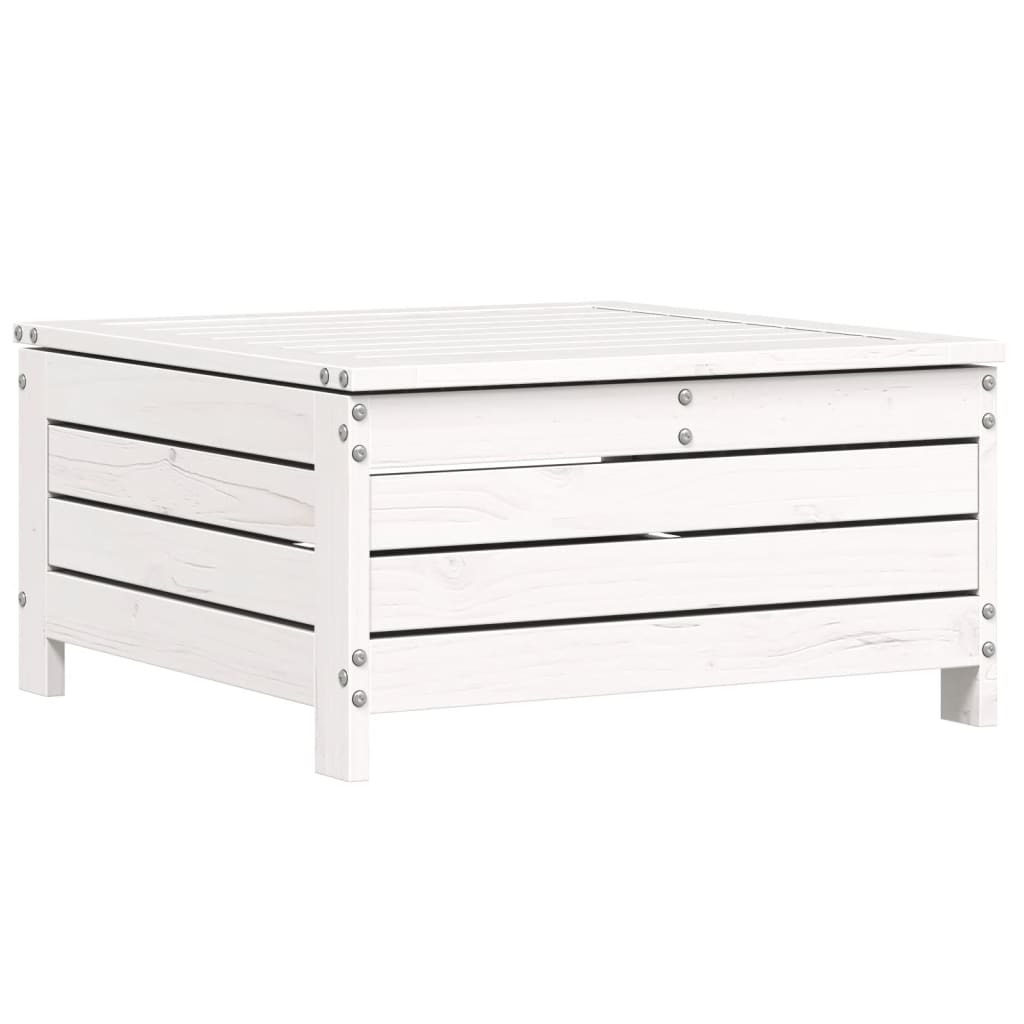 4-delige Loungeset massief grenenhout wit