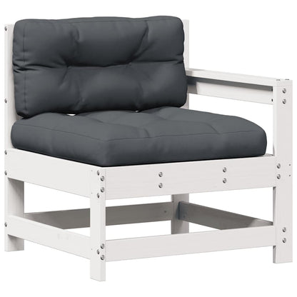 4-Delige Loungeset Met Kussens Massief Grenenhout Wit grenenhout
