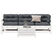 4-Delige Loungeset Met Kussens Massief Grenenhout Wit grenenhout