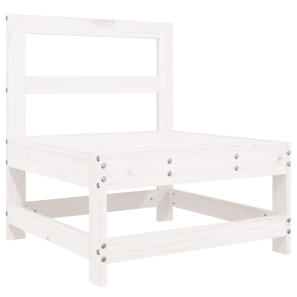 4-delige Loungeset massief grenenhout wit
