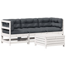4-delige Loungeset met kussens massief grenenhout