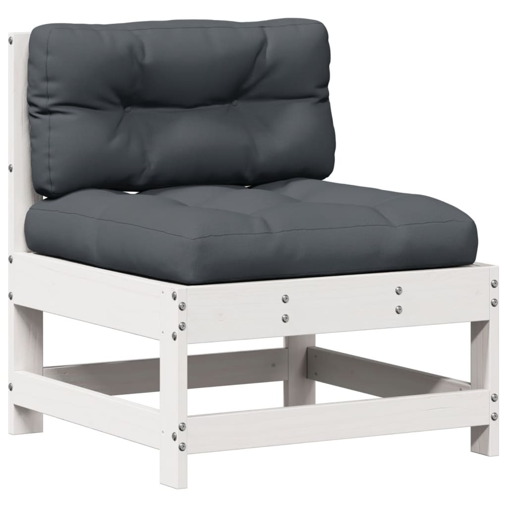 4-delige Loungeset met kussens massief grenenhout