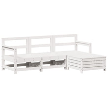 4-delige Loungeset massief grenenhout wit