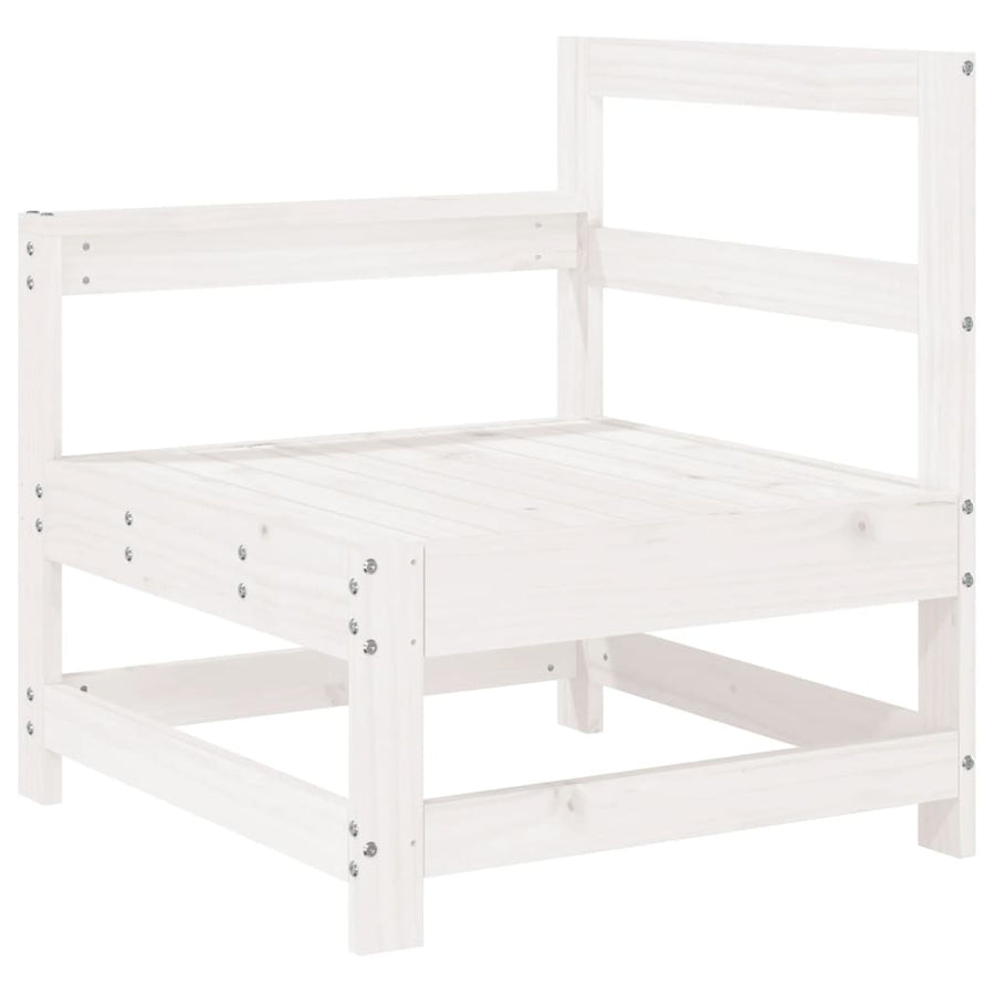 4-delige Loungeset massief grenenhout wit