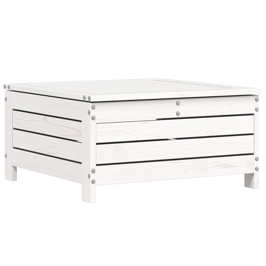 4-delige Loungeset massief grenenhout wit