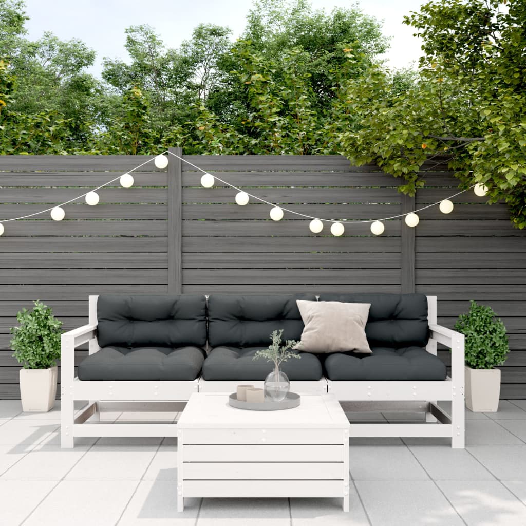 4-delige Loungeset met kussens massief grenenhout