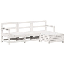 4-delige Loungeset massief grenenhout wit