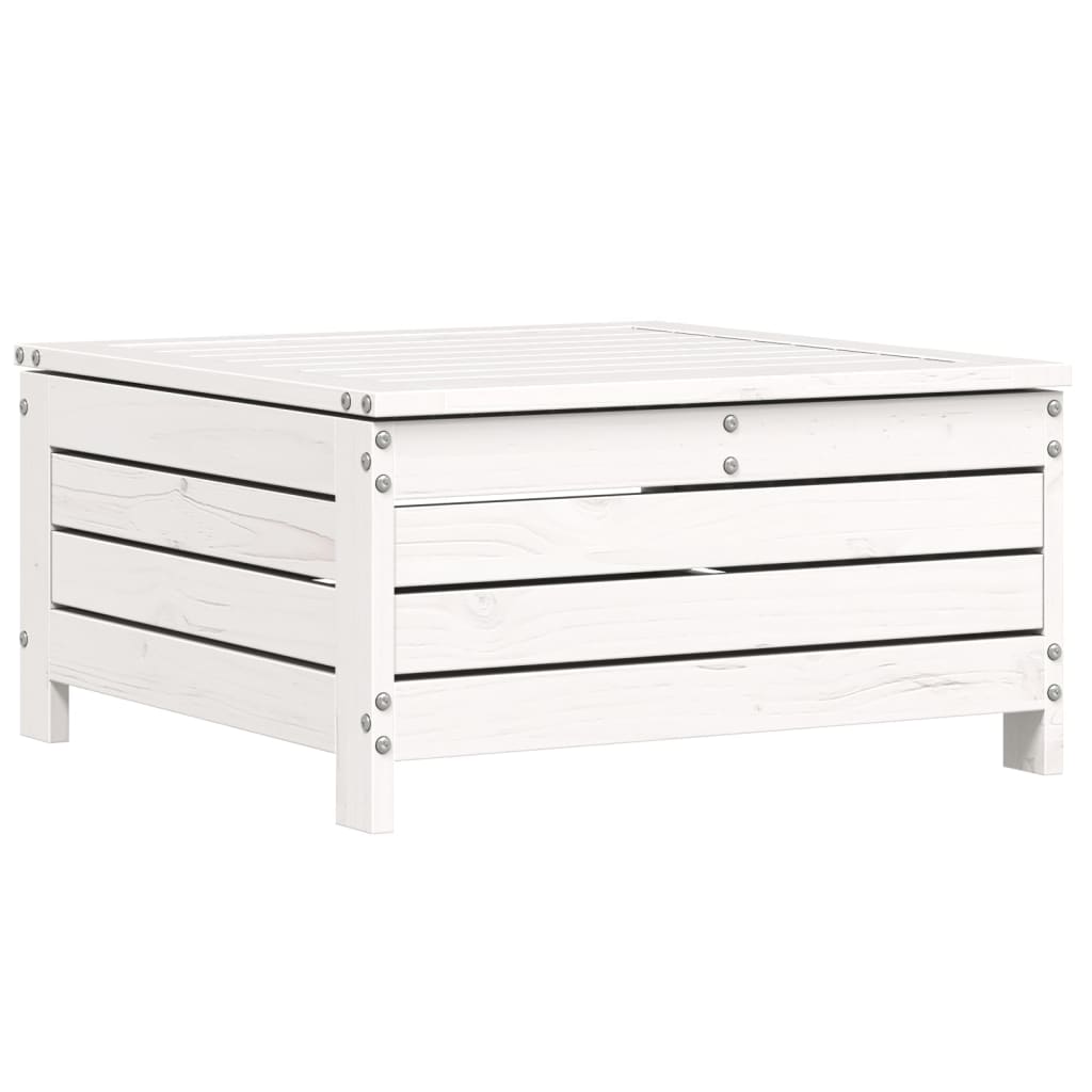 4-delige Loungeset massief grenenhout wit