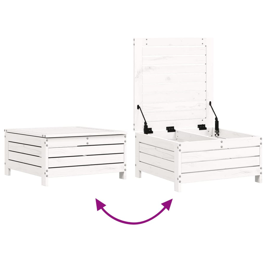 4-delige Loungeset massief grenenhout wit
