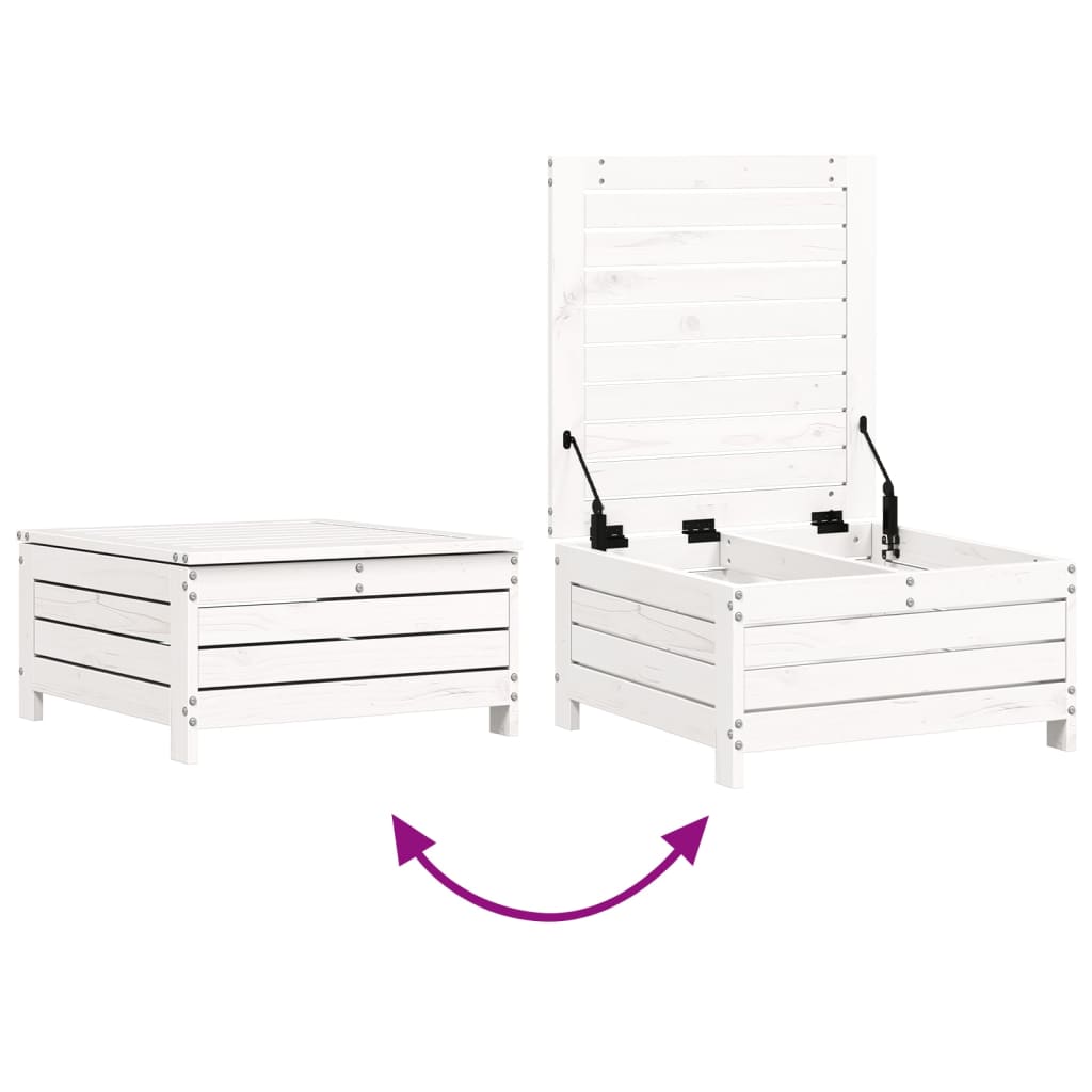 5-delige Loungeset massief grenenhout wit