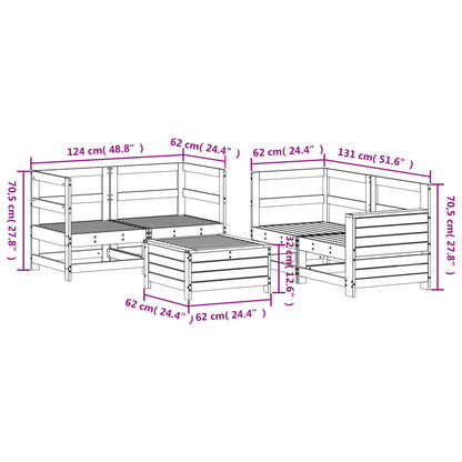 5-delige Loungeset geïmpregneerd grenenhout
