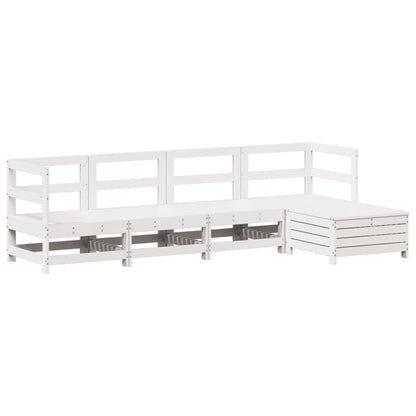 5-delige Loungeset massief grenenhout wit